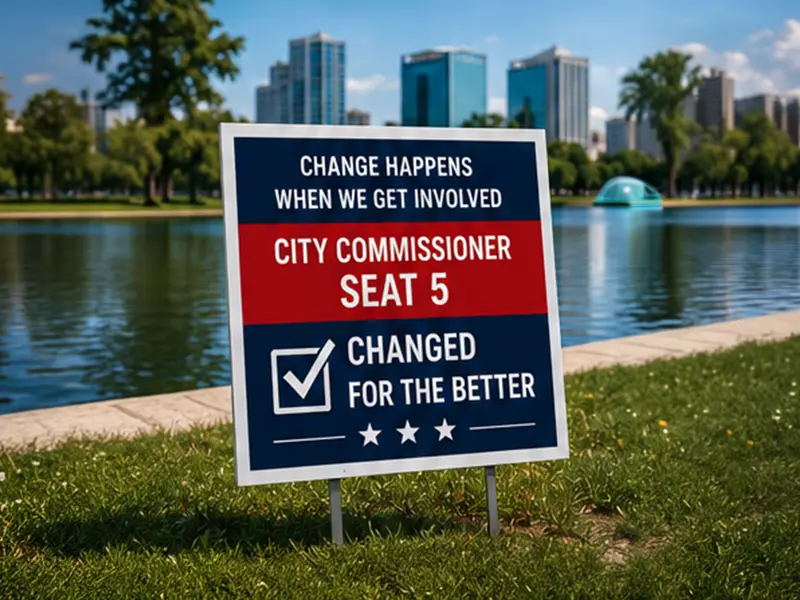City commissioner seat 5 sign